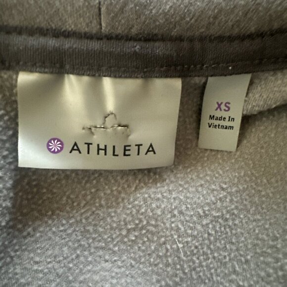 ATHLETA XS SoftTech CYA Jacket Asymmetric Full Zip High V Neck Gray Wool Coat - Picture 10 of 12